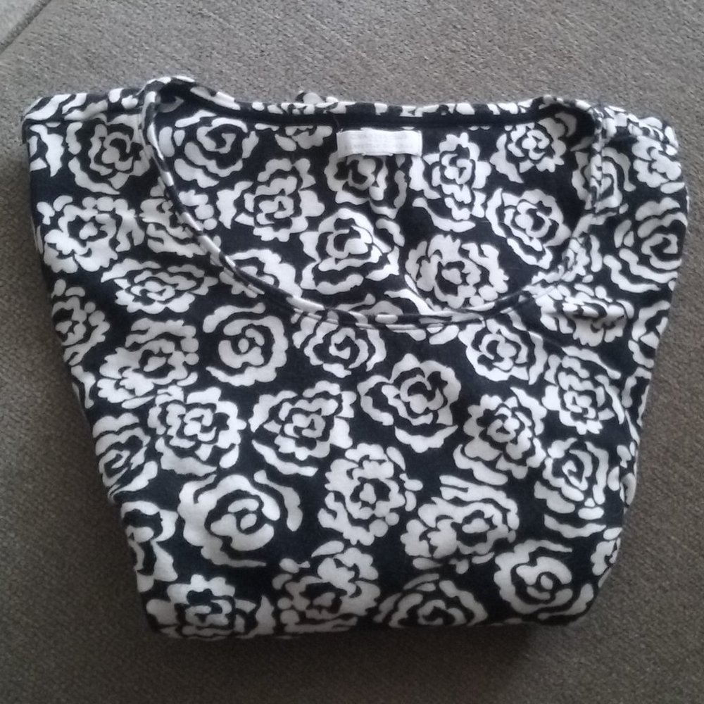 Warm + Soft Charter Club Woman 1X? Black/White Top
